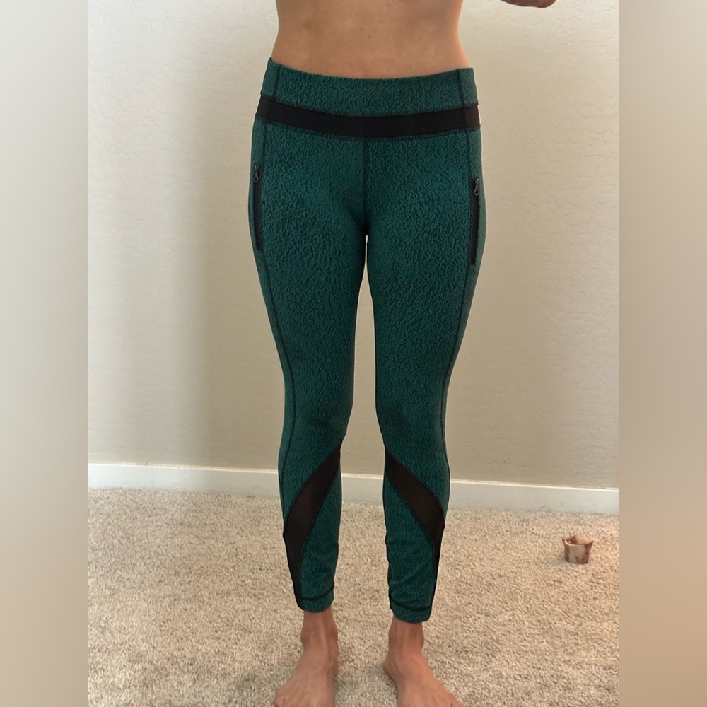 lululemon athletica Green and Black Leggings
